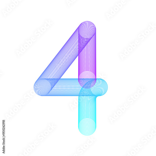 Modern Abstract 4 Logo Identity with Seamless Gradient and Fluid Lines