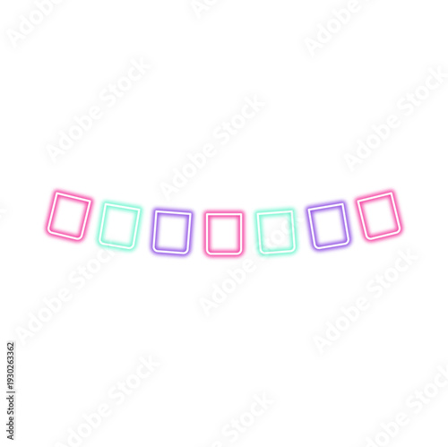 Glowing neon flag garlands. Vector illustration 