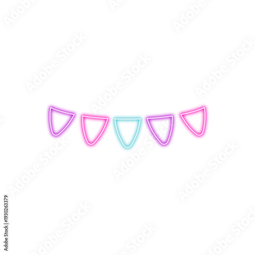 Glowing neon flag garlands. Vector illustration 