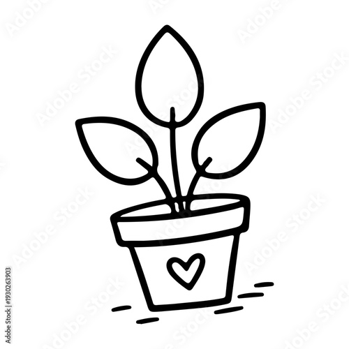 Cute Potted Plant Doodle