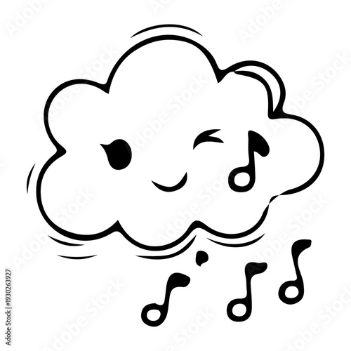 Cute Music Cloud Doodle
