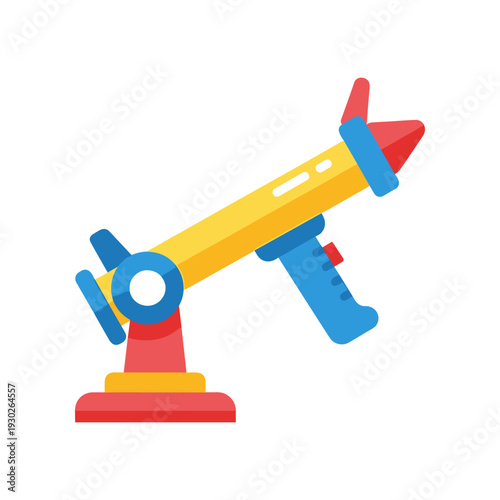 Colorful Toy Rocket Launcher Illustration.