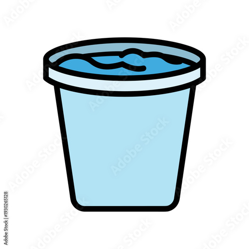 Blue Plastic Cup with Water Inside.