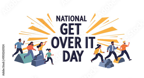 People overcoming obstacles on National Get It Over Day, symbolizing empowerment, strength, and resilience.