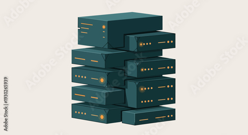 Data Center Server Rack Technology Illustration