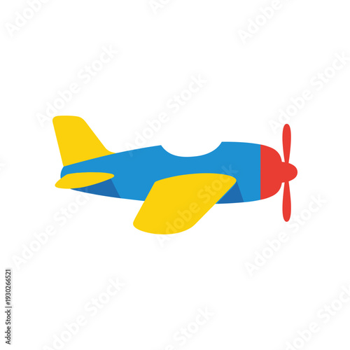 Colorful Cartoon Airplane with Propeller.
