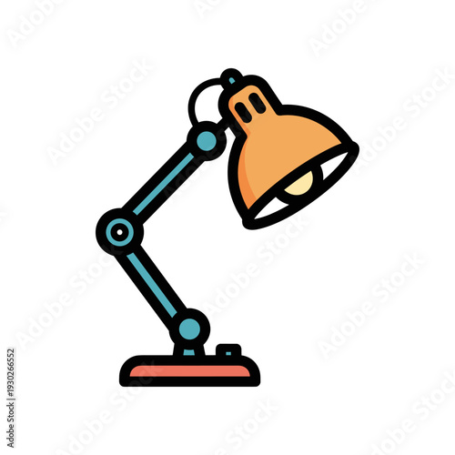 Desk Lamp with Adjustable Orange Shade.