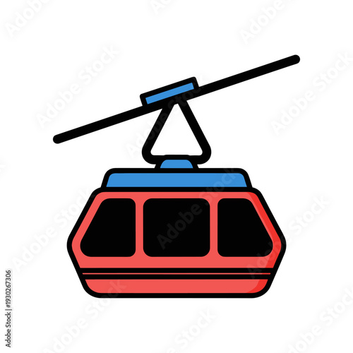 Cable Car Gondola Transport Vehicle Illustration.