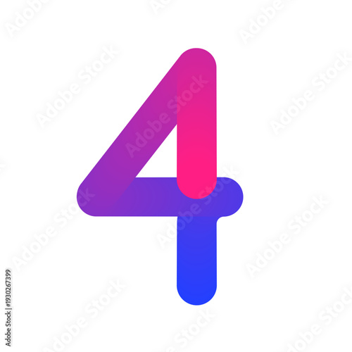 Modern Abstract 4 Logo Identity with Seamless Gradient and Fluid Lines