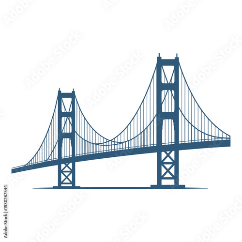 Minimalist vector illustration of the golden gate bridge