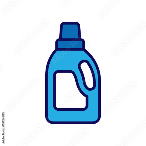 Blue Detergent Bottle Icon Graphic Illustration.