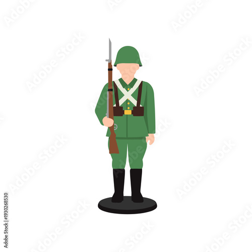 Green Toy Soldier Figurine with Rifle.