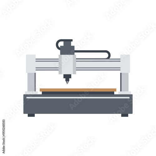 3D Printer Machine with Extruder and Platform.