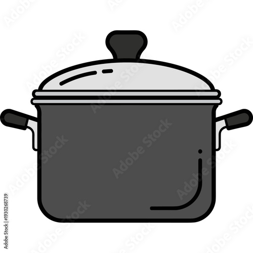 Illustration of a Cooking Pot with Lid.