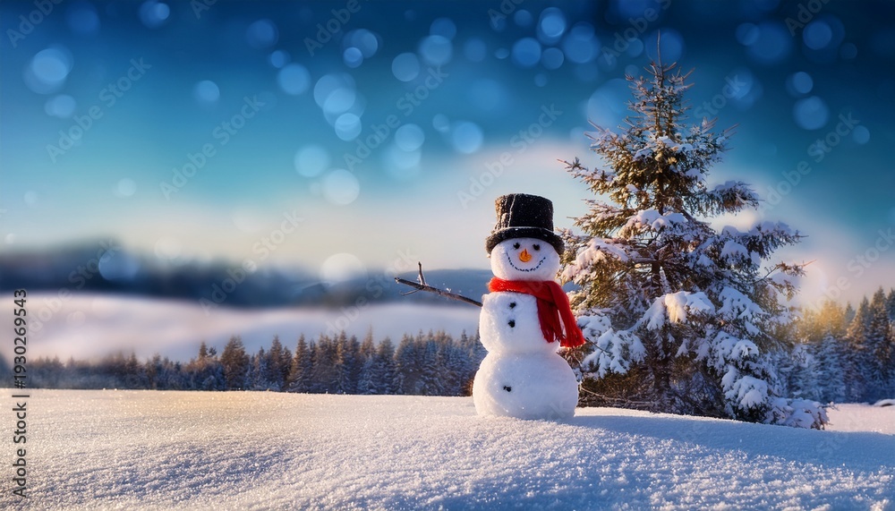 Fototapeta premium Boneco De Neve Snowman Christmas