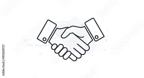 Handshake Icon, Business Partnership Agreement, Trust and Cooperation Symbol