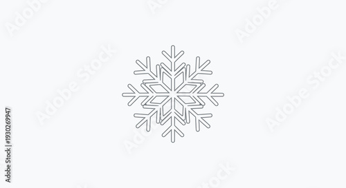Intricate Snowflake Icon Illustration - Winter Season Symbol
