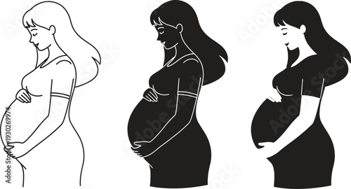 Pregnant women in different stages and styles