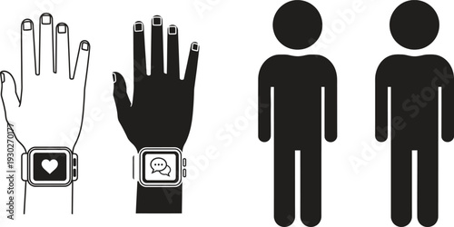 Health monitoring wearable technology illustration