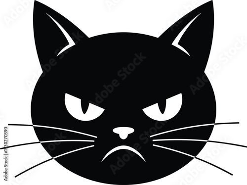 Santa Claus riding a sleigh pulled by two reindeer with gifts, Christmas holiday flat vector illustration silhouette isolated on black background.