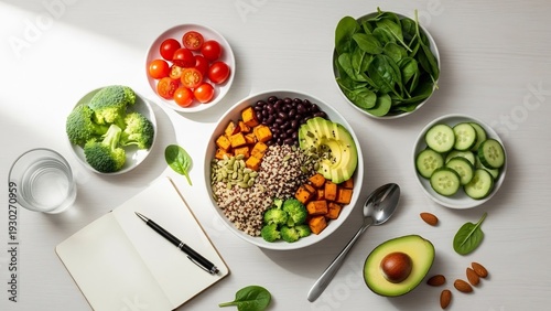 Healthy and Nutritious Meal - A Colorful Bowl of Fresh Ingredients and Vegetables.