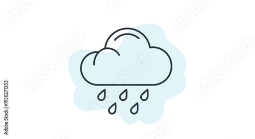Cloud with Rain Drops Icon - Weather Forecast Symbol