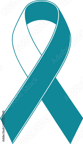 Teal awareness ribbon for sexual assault and domestic violence