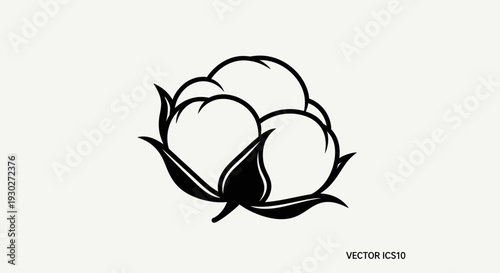 Cotton Plant Bud Icon, Natural Fiber, Organic Material, Simple Vector Graphic