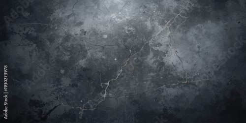 A dark grunge metal background texture features a heavy gray storm cloud of smoke and mist swirling across an old black wall design under a dim night sky