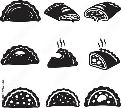 Set of 9 Minimalist Sushi Rolls Vector Illustrations for Food Design