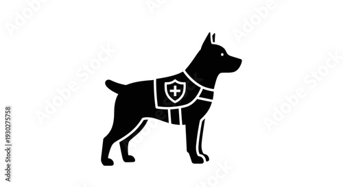 Service Dog with Protection Shield Icon