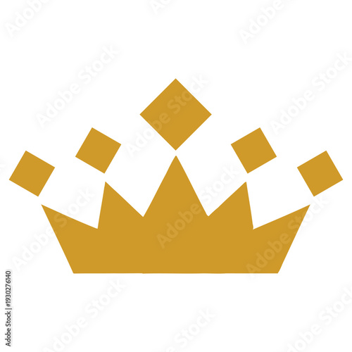 Elegant minimalist gold crown icon for royalty or prestige design