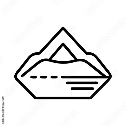 Modern mountain landscape with sleek lines and minimalist design