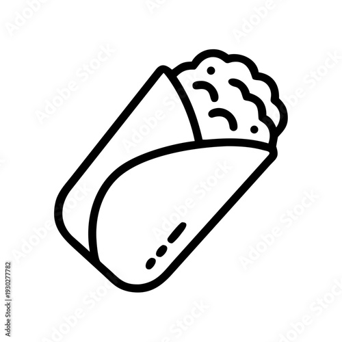 Tasty burrito wrapped and ready to eat