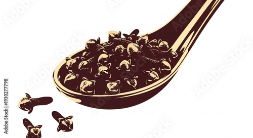 Spoon overflowing with coffee beans on white background golden lighting detailed texture warm tones coffee concept
