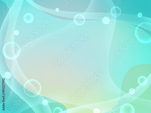 海のようなイメージの透明感のあるウェーブと光の抽象的な背景素材