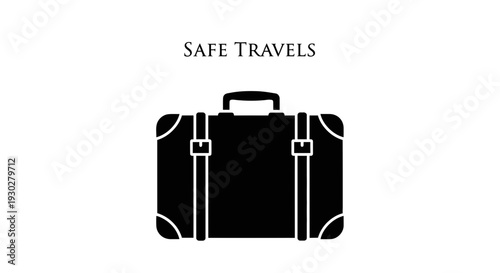 Vintage Suitcase with "Safe Travels" Text - Travel and Adventure Concept