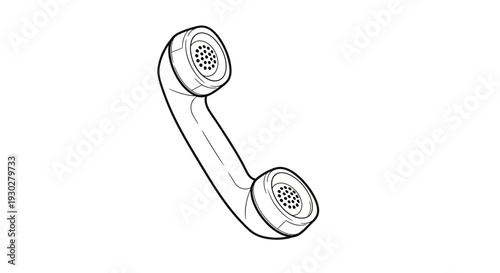 Vintage Telephone Handset Icon, Retro Communication Device, Old School Phone Receiver