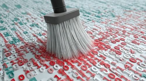 Wallpaper Mural Data cleaning concept with brush and binary code Torontodigital.ca
