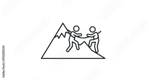 Teamwork Climbing Mountain Helping Hand Success Partnership Adventure