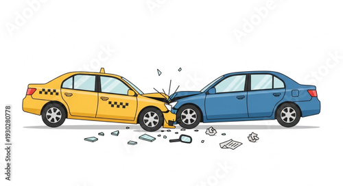 Car Accident Collision Damaged Vehicles.