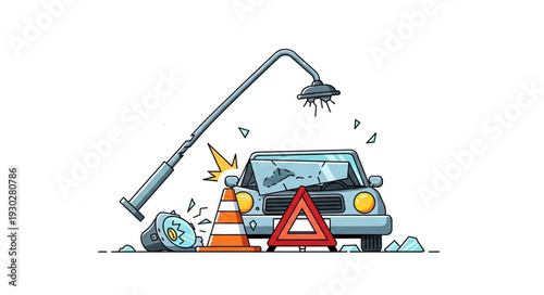 Car Accident Damage Repair Service Vehicle.