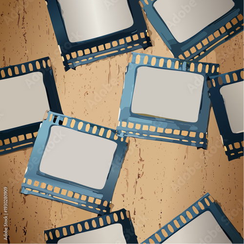 Close-up view of multiple computer chips scattered on a surface.
