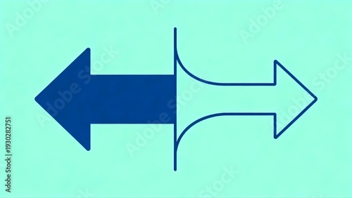 Blue arrows pointing in opposite directions