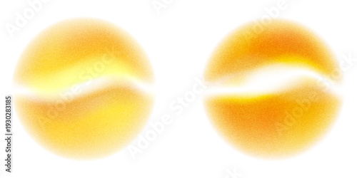 Orange circle gradient noise gradation. Abstract color watercolor blur mesh shape on white background. Gradient aura, grain neon blob with noise effect vector illustration.