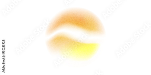 Orange circle gradient noise gradation. Abstract color watercolor blur mesh shape on white background. Gradient aura, grain neon blob with noise effect vector illustration.