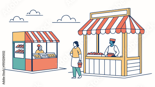 Indian Market Street Vector