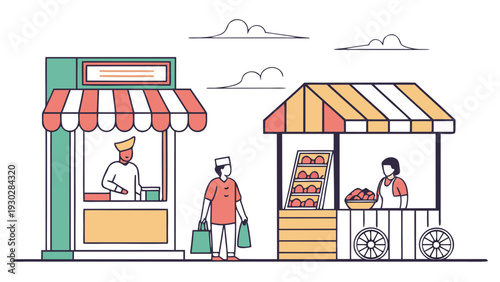 Indian Market Street Vector