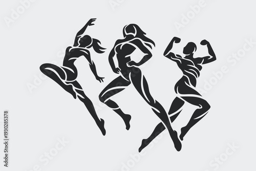 Expressive Dance Silhouettes Energetic Performance and Artistic Movement