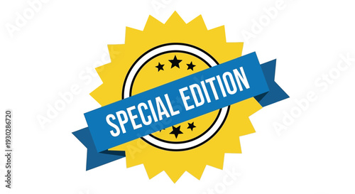 This eye-catching vector graphic illustration presents a special edition badge, ideal for marking exclusive product releases and limited-time offers with clear visual emphasis.